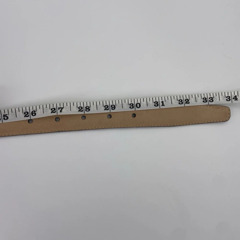 Fossil 90s Western Belt Brown Croc Leather Embossed  2-Tone Buckle Size Small - Picture 12 of 14